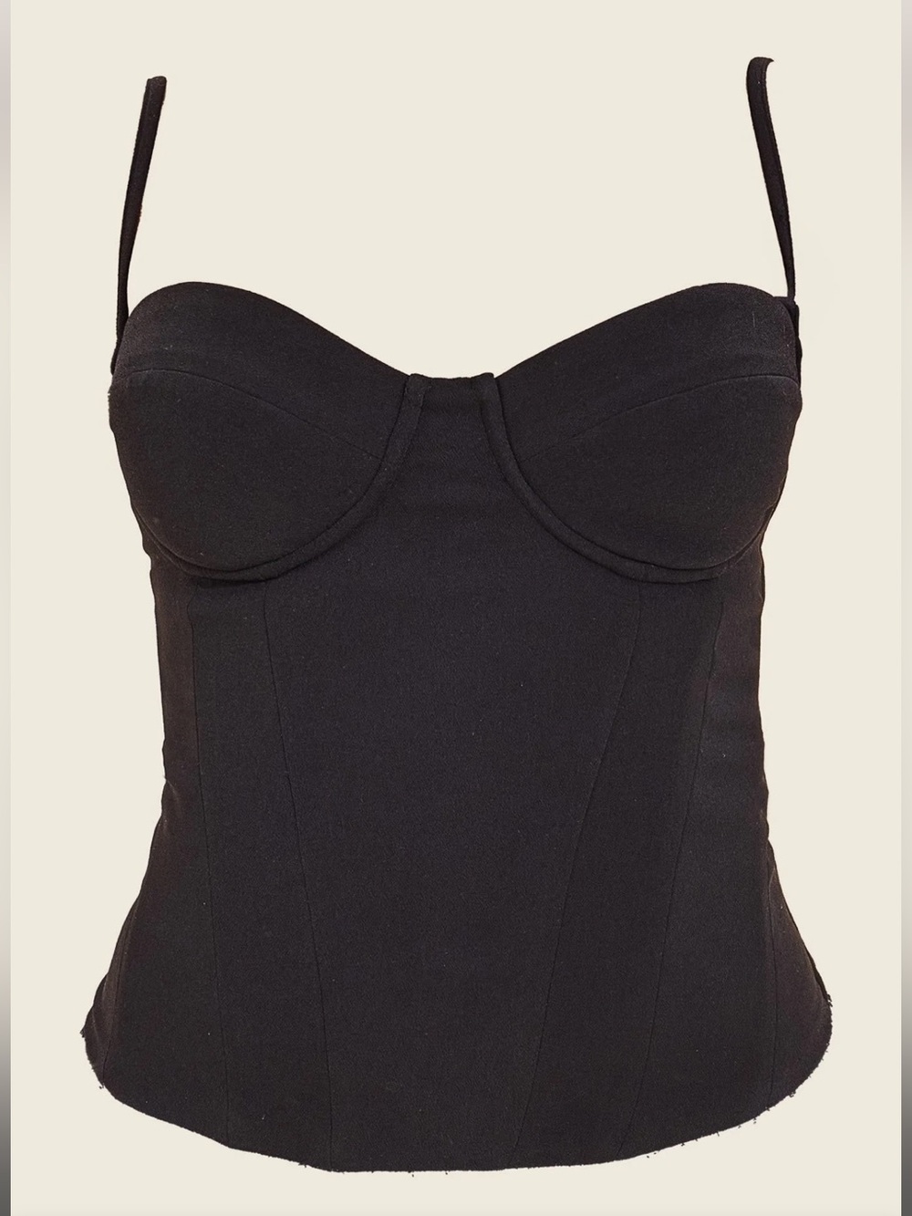 Black Structured Bustier Top with Removable Straps